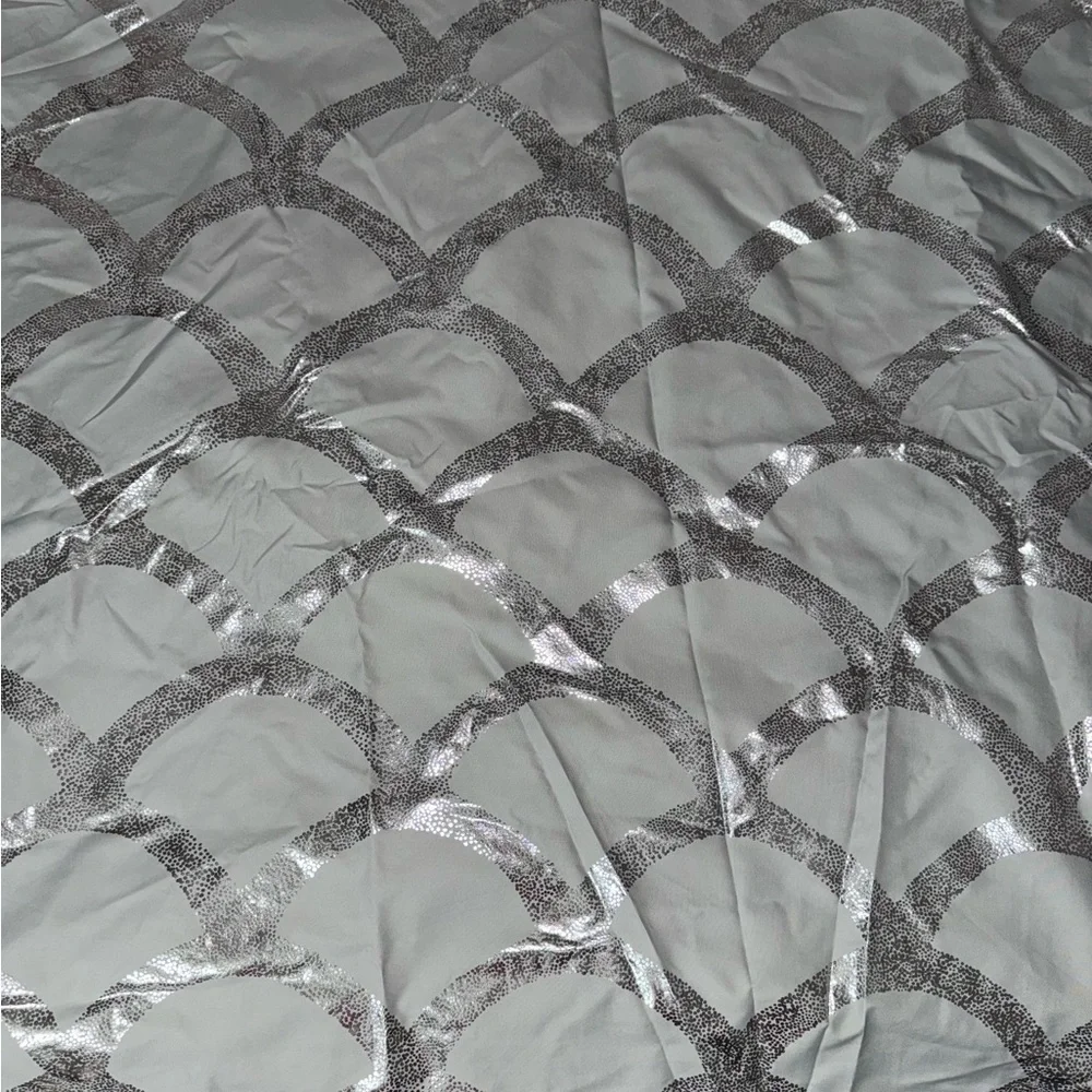 Silver and Gray Patterned shower curtain